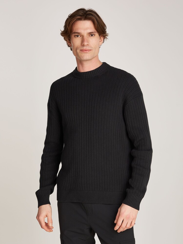 Calvin Klein Black Crew Neck Knit Jumper - Image 1 of 6