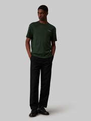 Calvin Klein Aqua Blue 100% Cotton Micro Logo Interlock T-Shirt - Image 3 of 3