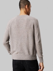Calvin Klein Grey Luxury Wool Crew Neck Jumper - Image 3 of 6