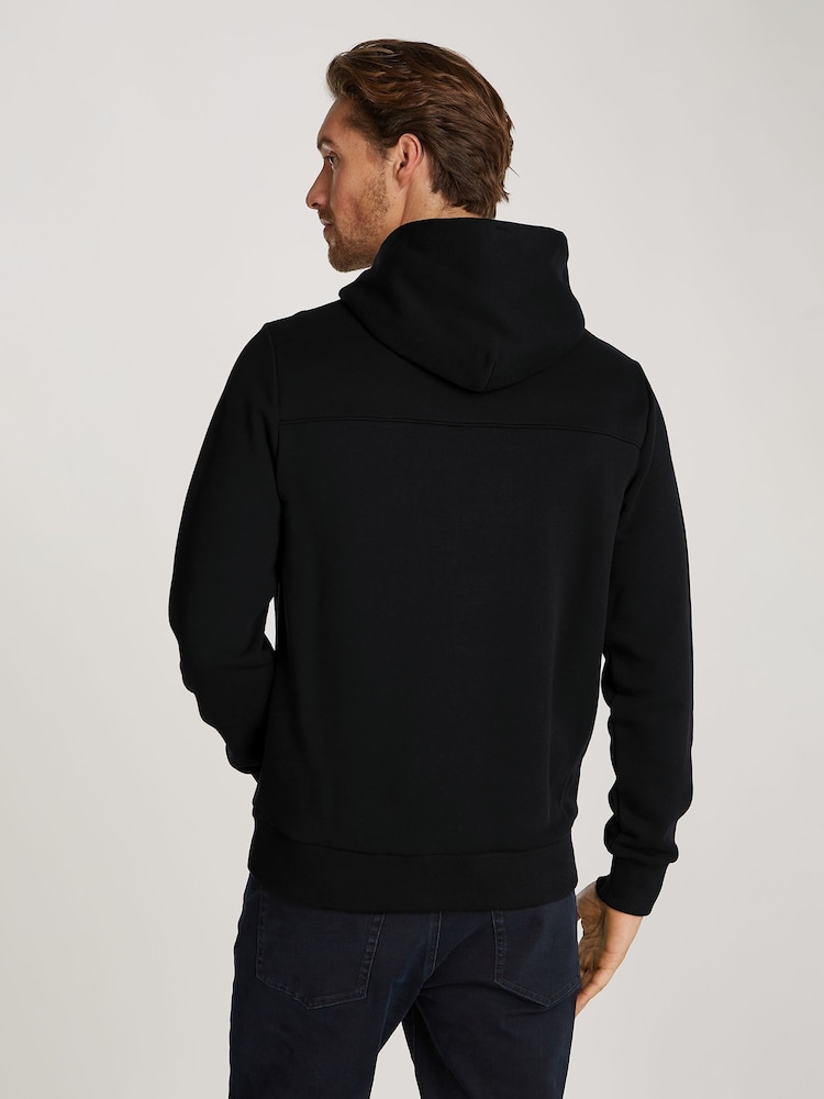 Calvin Klein Black Embroidered Logo Peached Hoodie - Image 2 of 6