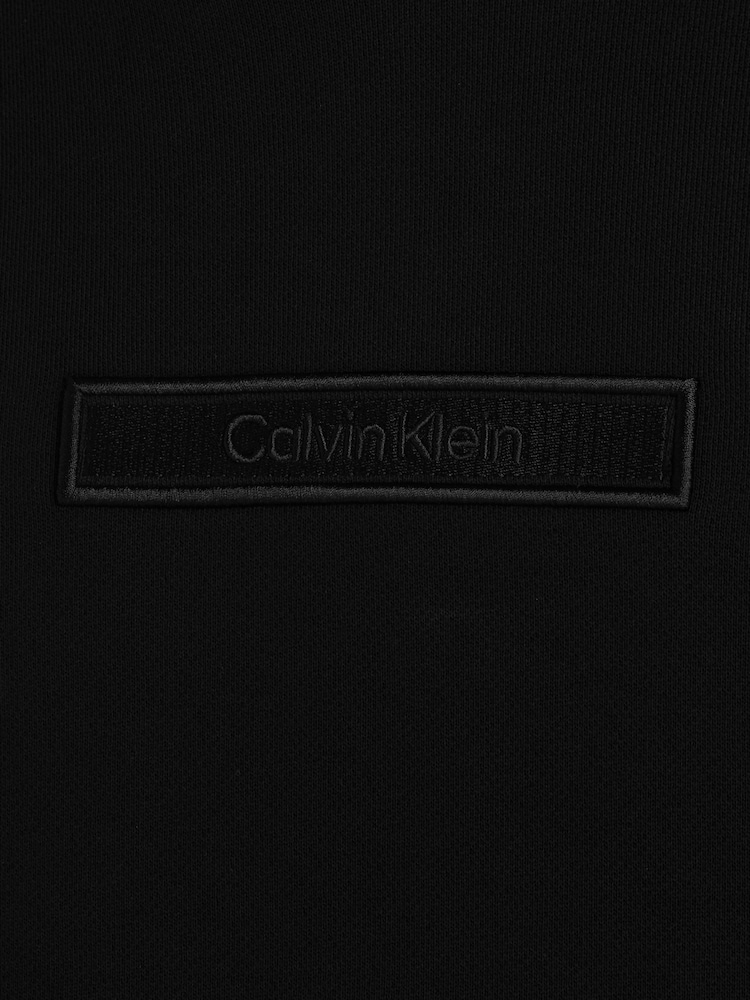 Calvin Klein Black Embroidered Logo Peached Hoodie - Image 6 of 6