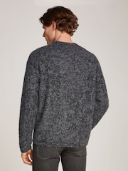 Calvin Klein Black Jacquard Alpaca Blend Crew Neck Jumper - Image 2 of 6