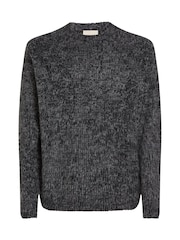 Calvin Klein Black Jacquard Alpaca Blend Crew Neck Jumper - Image 4 of 6