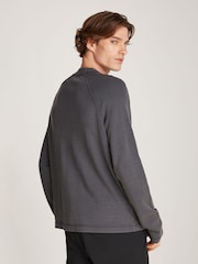 Metallic - Calvin Klein Raglan-T-Shirt mit verwaschenem Waffelmuster und gewebtem Label aus 100 % Baumwolle - Bild 2 von 6