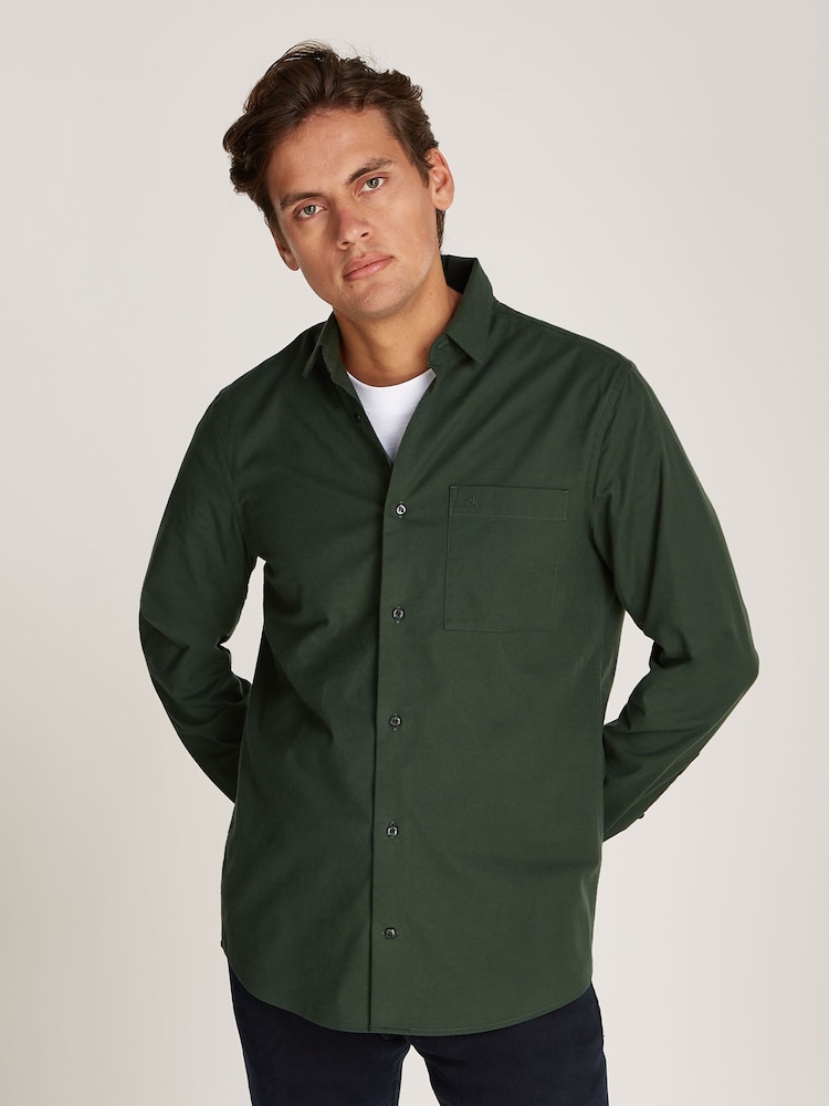 Calvin Klein Blue Flannel Solid Shirt - Image 1 of 6