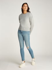 Calvin Klein Grey Cashmere Crew Neck Long Sleeved Jumper - Image 1 of 5