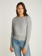 Calvin Klein Grey Cashmere Crew Neck Long Sleeved Jumper - Image 3 of 5