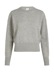 Calvin Klein Grey Cashmere Crew Neck Long Sleeved Jumper - Image 5 of 5