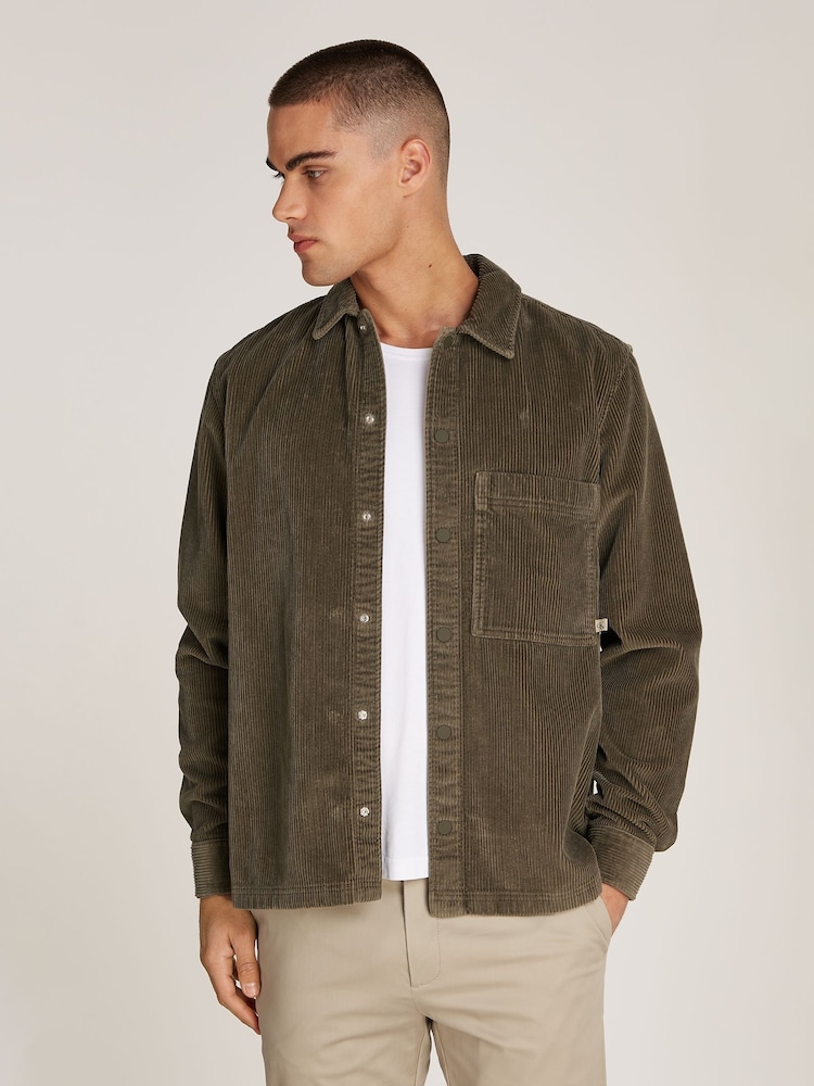 Calvin Klein Brown 100% Cotton Corduroy Overshirt - Image 1 of 6