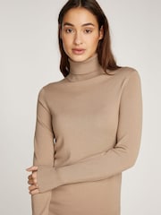 Calvin Klein Brown Merino Wool Midi Dress - Image 3 of 6
