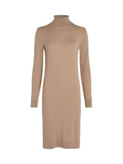 Calvin Klein Brown Merino Wool Midi Dress - Image 4 of 6
