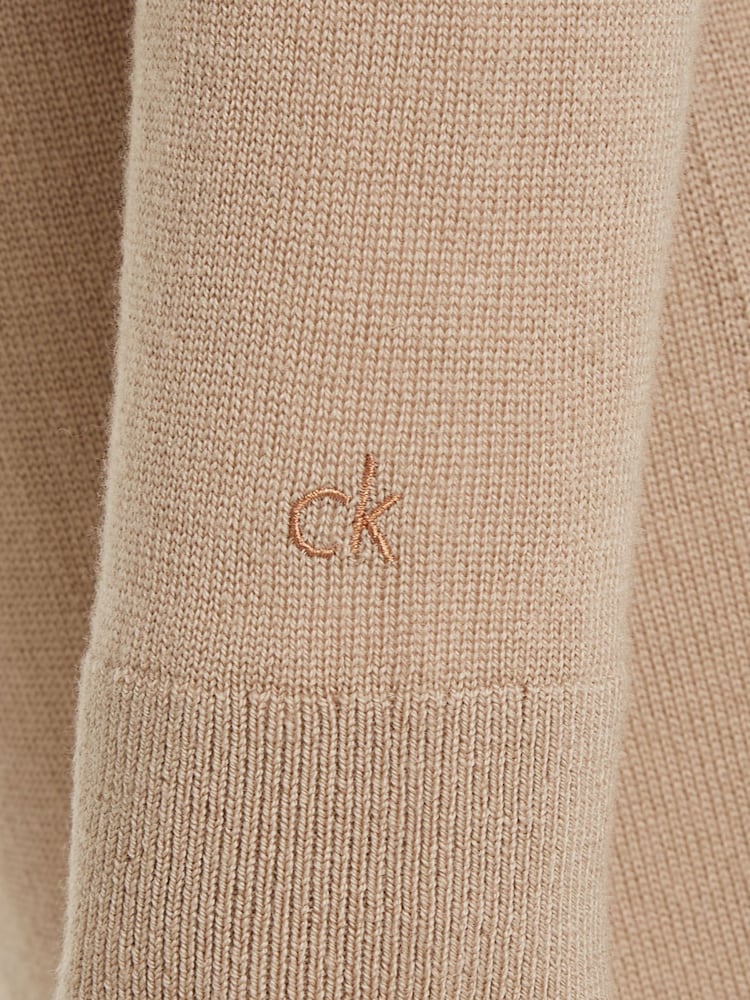 Calvin Klein Brown Merino Wool Midi Dress - Image 6 of 6