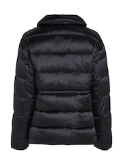 Calvin Klein Black Padded Satin Drawstring Jacket - Image 6 of 7