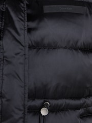 Calvin Klein Black Padded Satin Drawstring Jacket - Image 7 of 7
