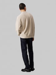 Calvin Klein Natural Boucle Boxy Jumper - Image 3 of 4
