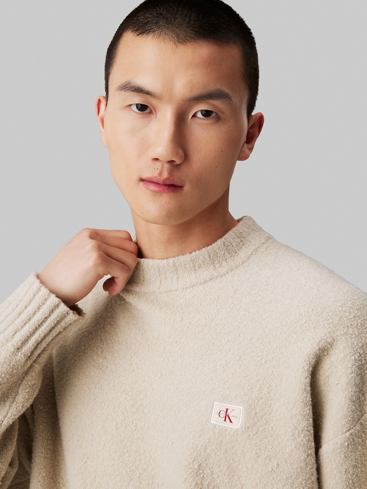 Calvin Klein Natural Boucle Boxy Jumper - Image 4 of 4