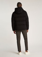 Calvin Klein Black Short Wool Hooded Puffer Jacket - Image 3 of 7