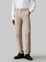 Calvin Klein Black/Grey Slim Fit Satin Stretch Chino Trousers - Image 1 of 4