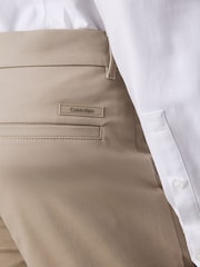 Calvin Klein Black/Grey Slim Fit Satin Stretch Chino Trousers - Image 4 of 4