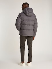 Calvin Klein Grey Short Wool Hooded Puffer Jacket - Image 2 of 6
