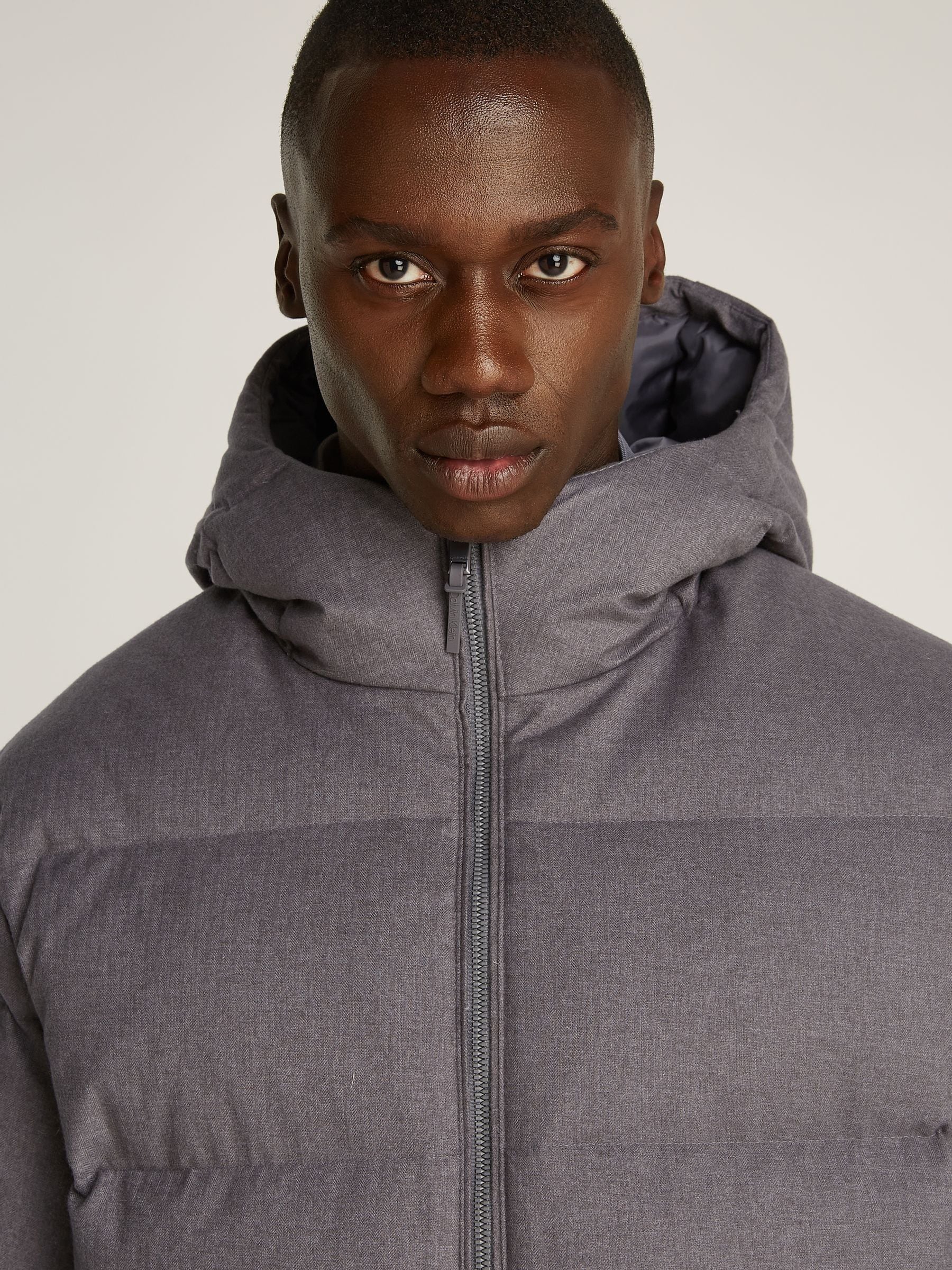 Calvin klein men's hooded puffer jacket deals