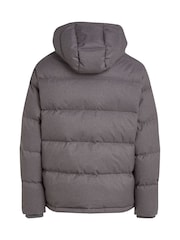 Calvin Klein Grey Short Wool Hooded Puffer Jacket - Image 6 of 6