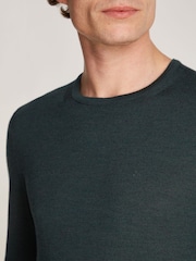 Calvin Klein Blue Merino Crew Neck Jumper - Image 3 of 6
