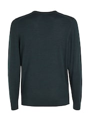 Calvin Klein Blue Merino Crew Neck Jumper - Image 5 of 6