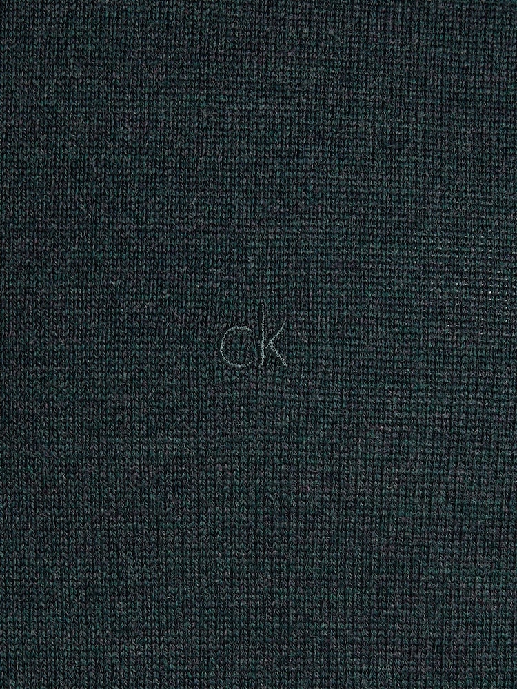 Calvin Klein Blue Merino Crew Neck Jumper - Image 6 of 6
