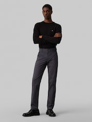 Calvin Klein Grey Slim Fit Satin Stretch Chino Trousers - Image 2 of 4