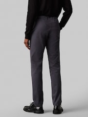 Calvin Klein Grey Slim Fit Satin Stretch Chino Trousers - Image 3 of 4