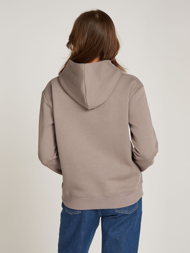 Calvin Klein Brown Regular Fit Nano Logo Fleece Hoodie - Image 2 of 6