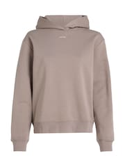 Calvin Klein Brown Regular Fit Nano Logo Fleece Hoodie - Image 4 of 6