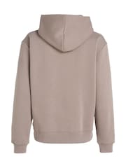 Calvin Klein Brown Regular Fit Nano Logo Fleece Hoodie - Image 5 of 6