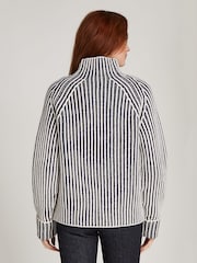 Calvin Klein Blue Recycled Wool Two Tone Stripe Jumper - Image 2 of 6