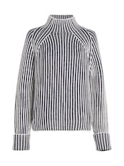 Calvin Klein Blue Recycled Wool Two Tone Stripe Jumper - Image 4 of 6