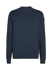 Calvin Klein Blue Crew Neck Knit Jumper - Image 4 of 6