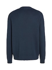 Calvin Klein Blue Crew Neck Knit Jumper - Image 5 of 6