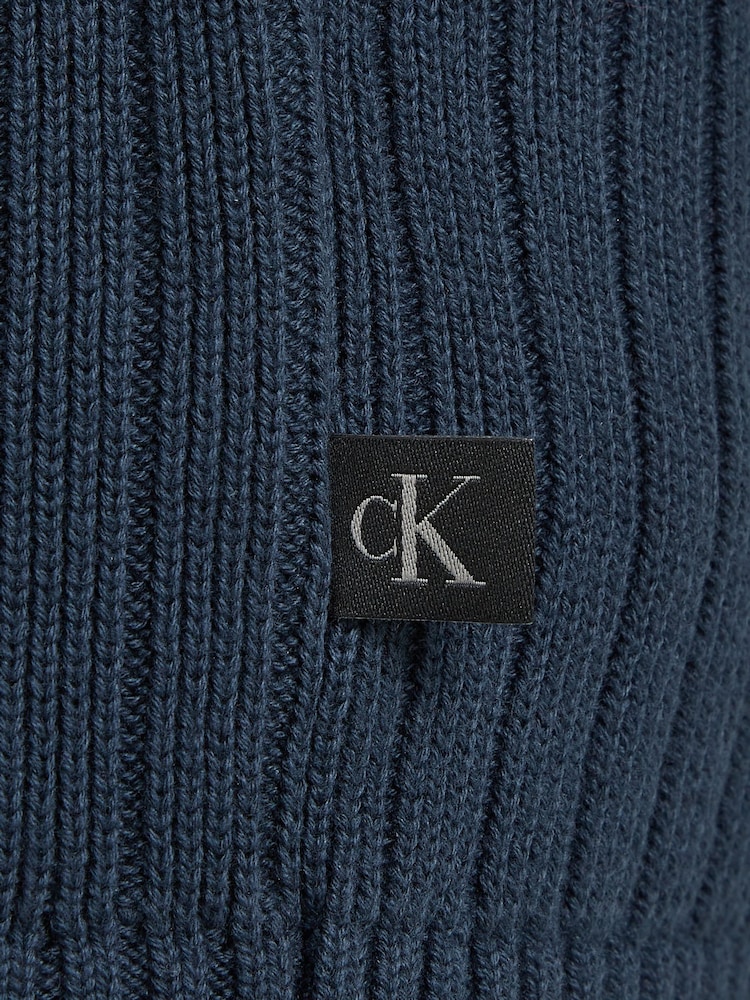 Calvin Klein Blue Crew Neck Knit Jumper - Image 6 of 6