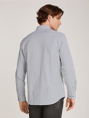 Calvin Klein Blue Poplin Stretch Stripe Shirt - Image 2 of 6