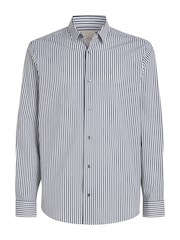 Calvin Klein Blue Poplin Stretch Stripe Shirt - Image 4 of 6