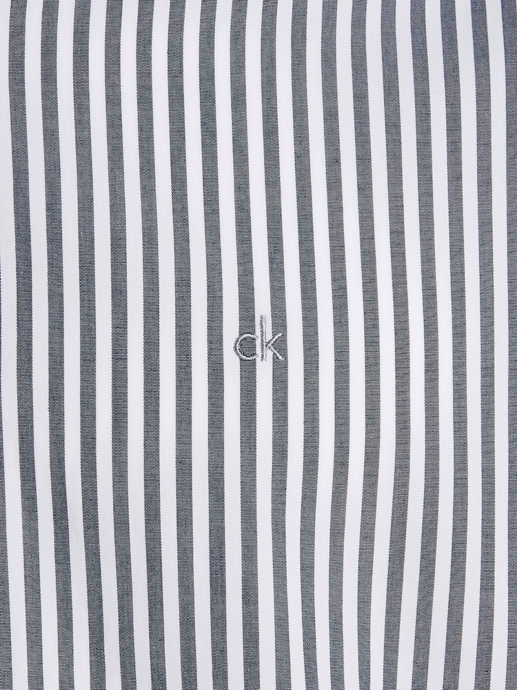 Calvin Klein Blue Poplin Stretch Stripe Shirt - Image 6 of 6
