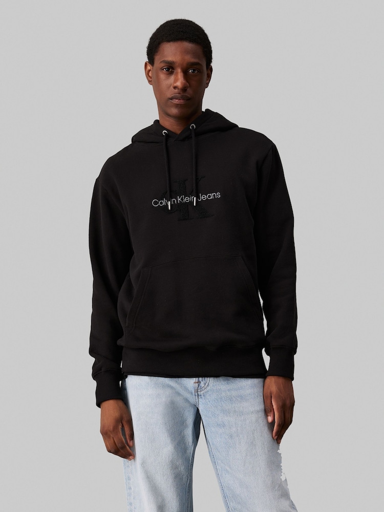 Calvin Klein Black Chenille Hoodie - Image 1 of 4