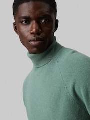 Calvin Klein Green Luxury Wool Turtleneck Jumper - Image 4 of 5