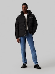 Calvin Klein Black Chenille Puffer Jacket - Image 3 of 4