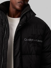 Calvin Klein Black Chenille Puffer Jacket - Image 4 of 4