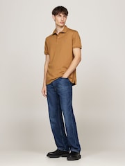 Tommy Hilfiger Brown Regular Fit Liquid 100% Cotton Essential Polo Shirt - Image 2 of 5