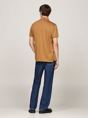 Tommy Hilfiger Brown Regular Fit Liquid 100% Cotton Essential Polo Shirt - Image 3 of 5