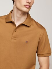 Tommy Hilfiger Brown Regular Fit Liquid 100% Cotton Essential Polo Shirt - Image 4 of 5