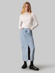 Calvin Klein Blue Maxi Denim Skirt - Image 3 of 4